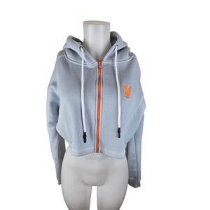 Playboy Missguided Colaboration Crop Hooded Pullover Winter Sweatshirt Womens 12